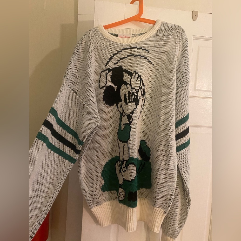 vintage walt disney mickey golf cliff engle acrylic sweater